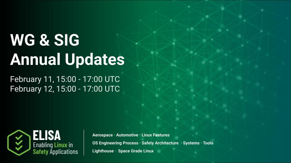 2026 ELISA WG SIG Annual Updates Cover Slide