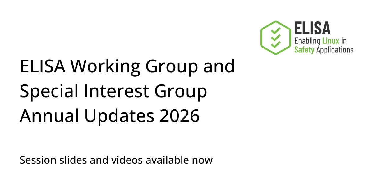 ELISA Working Group and Special Interest Group Annual Updates 2026