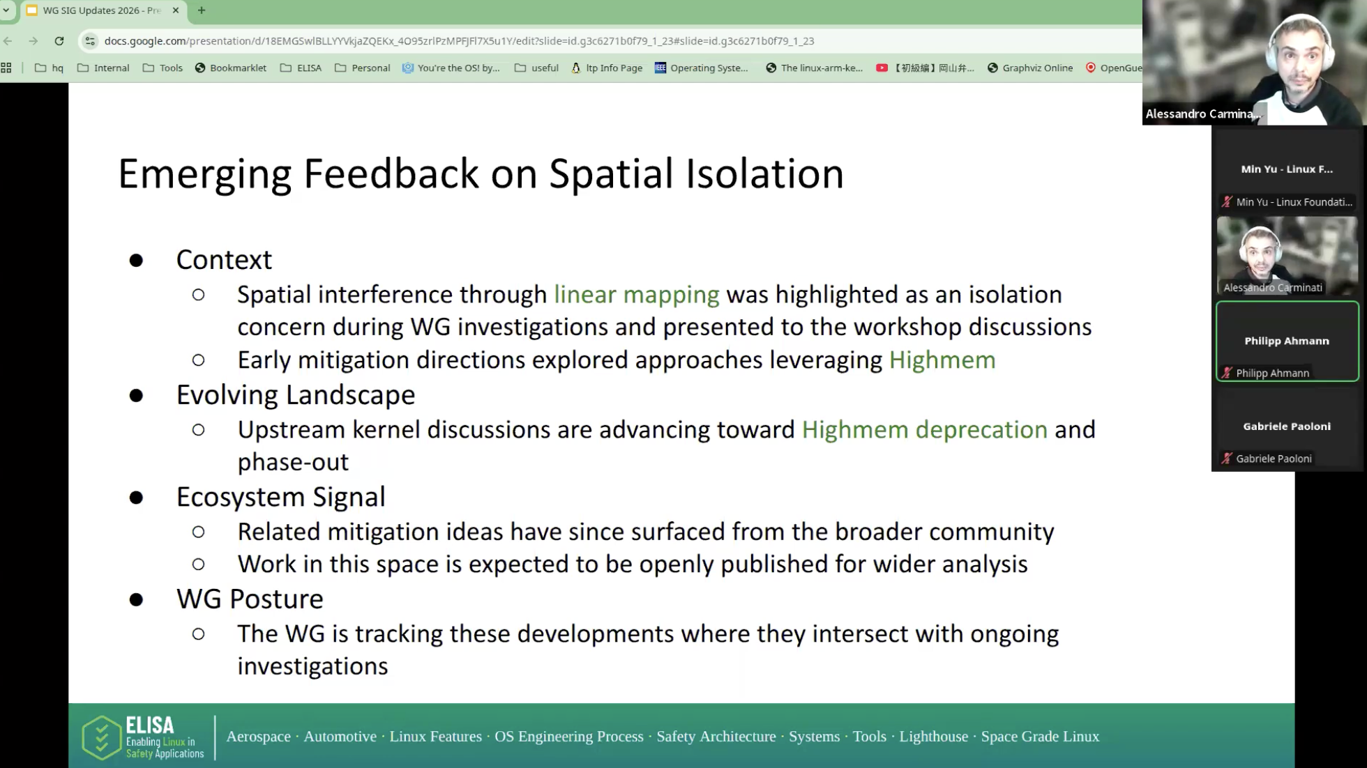 Safety Critical Linux Features - Annual Update (Feb 11, 2026) Alessandro Carminati, NVIDIA